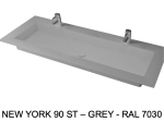 Plan vasque à encastrer, bassin double 90 cm, sur mesure, Largeur 100 à 200 cm x Profondeur 40 à 60 cm, résine minérale ACRYSTONE®, Finition lisse, Livraison Offerte et Rapide.